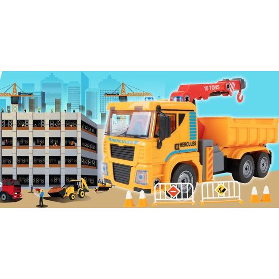 Šroubovací nákladní auto v kufříku se světly a zvuky Hercules Truck