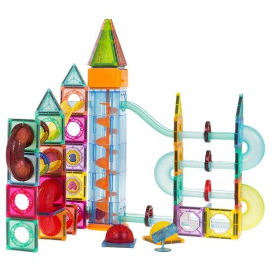 Magnetická svítící stavebnice se skluzavkou Magnet Blocks 134 dílů