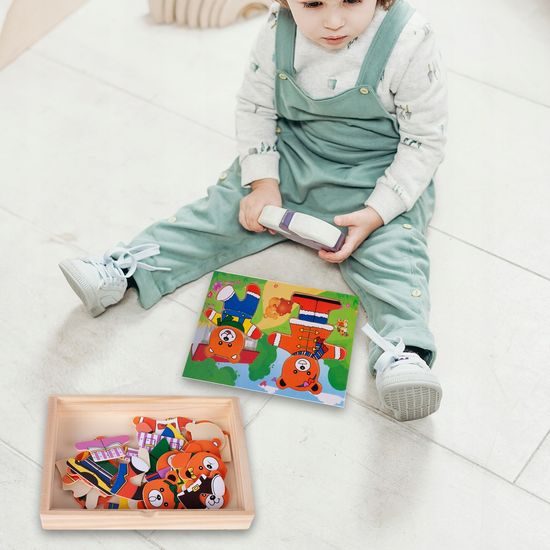 Dřevěná ukládačka s medvídky Bear Dress