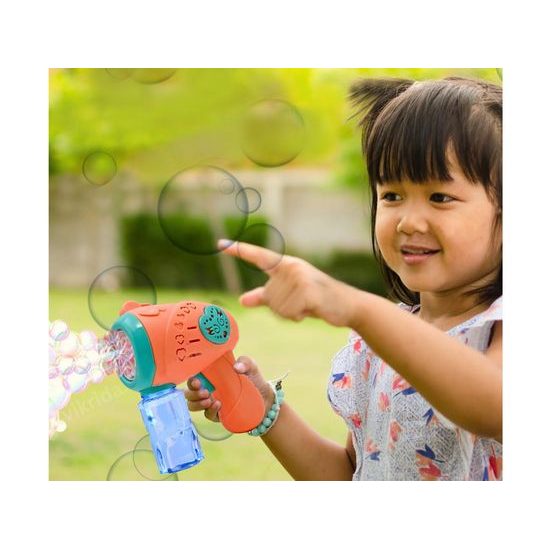 Bublifuk pistole na baterie Color Bubble - oranžová