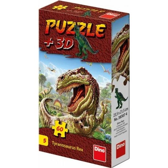 Puzzle Dinosauři 60 dílků + figurka - mix 6 druhů