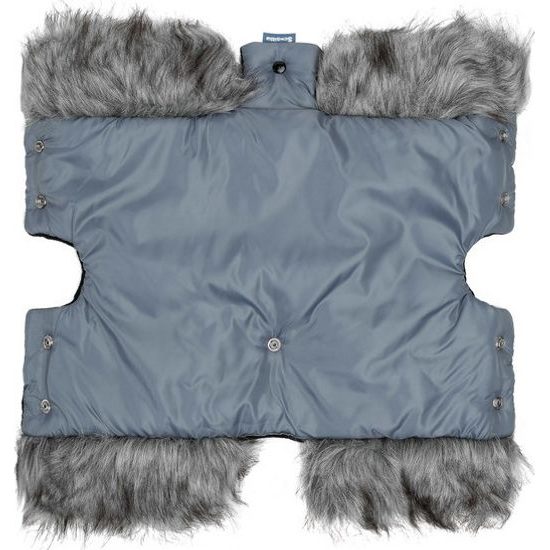 Rukávník na kočárek s kožešinou grafitový