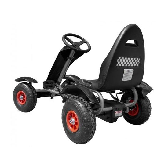 Dětská šlapací motokára s nafukovacími koly Formule 618 černá