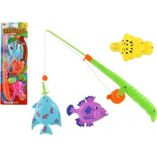 Magnetická Hra ryby/rybář 3ks+prut - mix barev