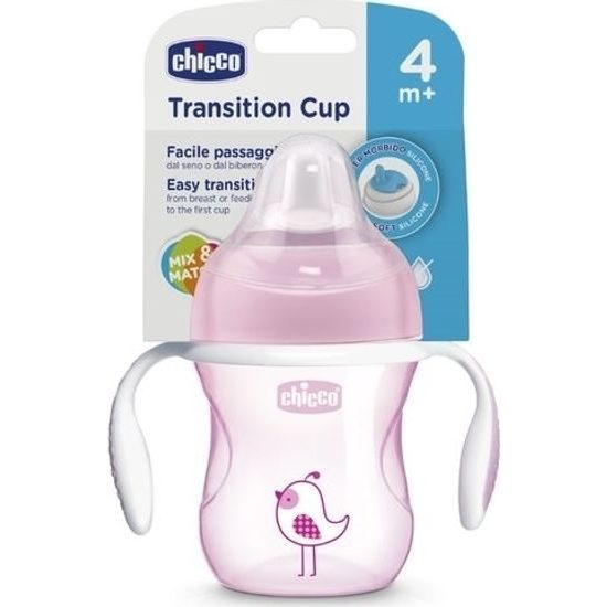 Chicco hrneček učíme se s držadly 200 ml růžová ptáček