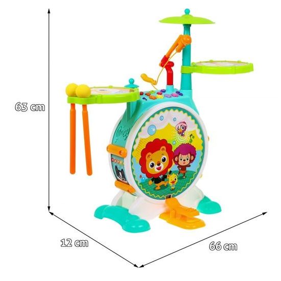 Huile Toys bicí nástroje se zvuky a světlem pro nejmenší Drum Set