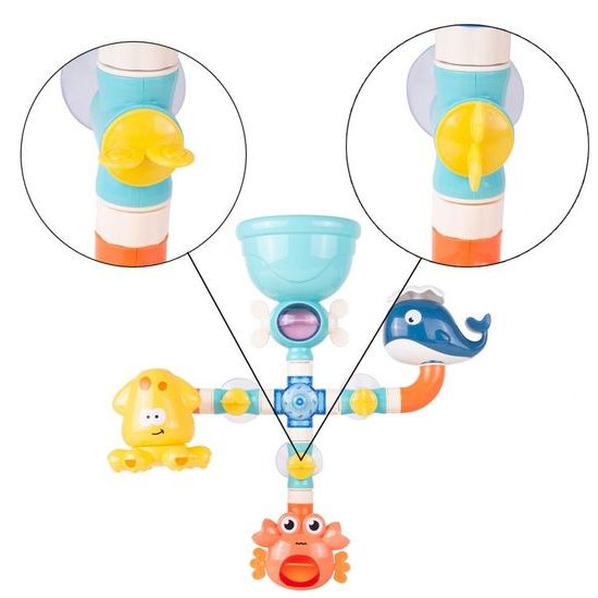 Delfínek s krabem a kolovrátkem pro děti do vany Tubs Dolphin