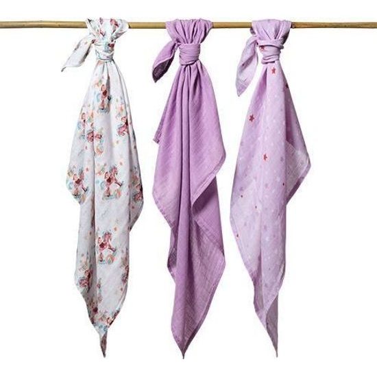 Bambusové plenky 3ks, fialová