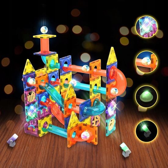 Doris magnetická svítící stavebnice se skluzavkou Light Magnetic 110 dílů