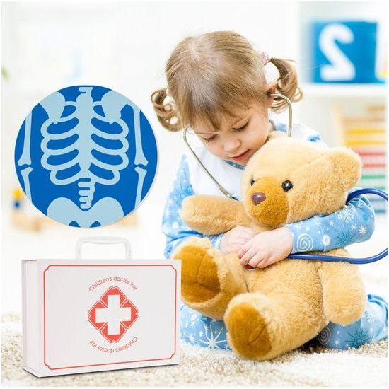 Velká dřevěná souprava Malý zubař v kufříku - 53 součástí