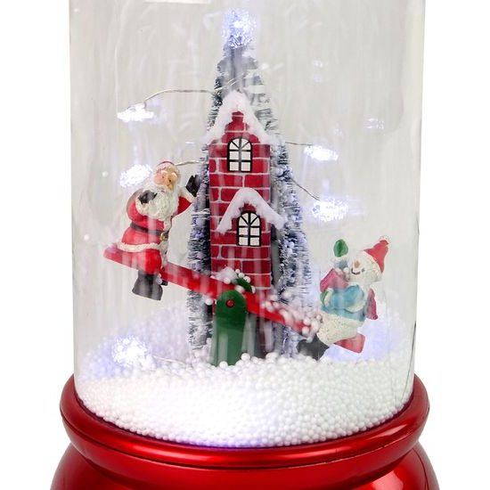 Vánoční svítící sněžítko s hudbou Santa se sněhulákem