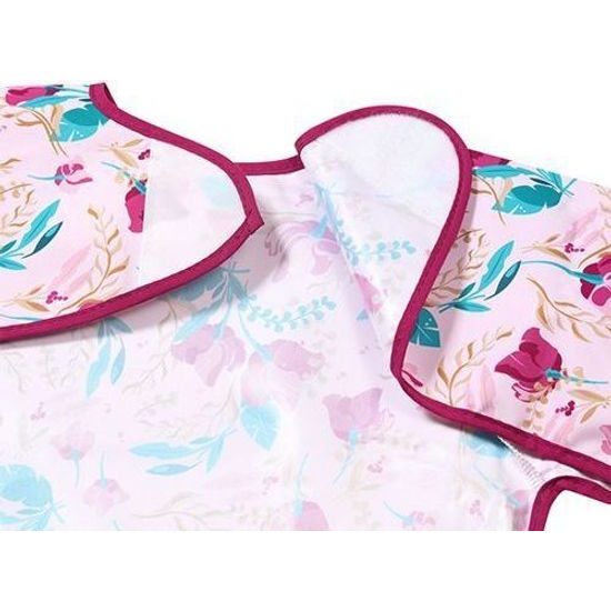 Dětský bryndák s dlouhým rukávem - fialové květy