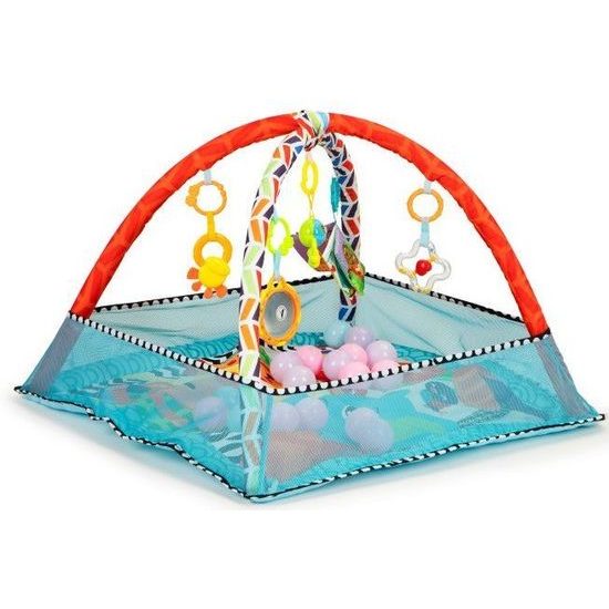 Ecotoys hrací deka 2v1 s 18 míčky Play Ball modrá