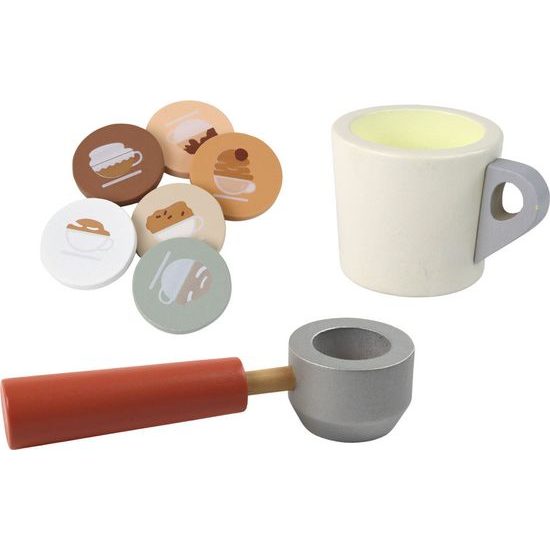 Dřevěný dětský kávovar s doplňky