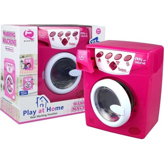 Dětská otevírací pračka na baterie Pink