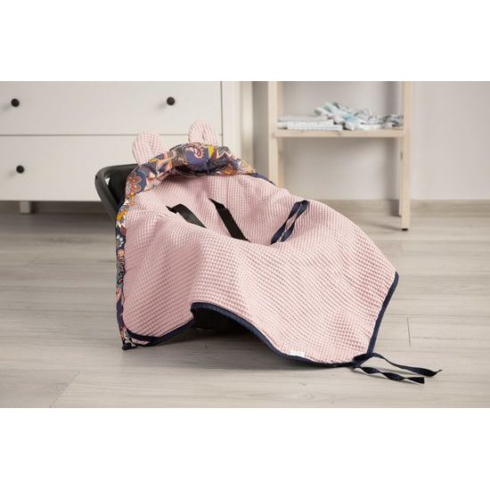 Sensillo Zavinovačka do autosedačky wafel boho pastelově růžová