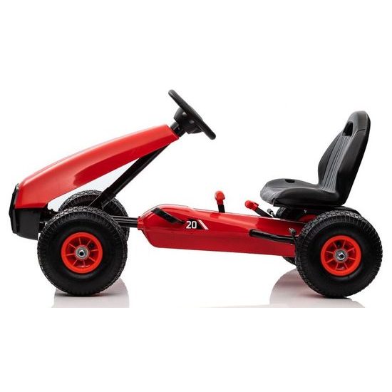 Dětská šlapací motokára s nafukovacími koly Formule 208 - červená