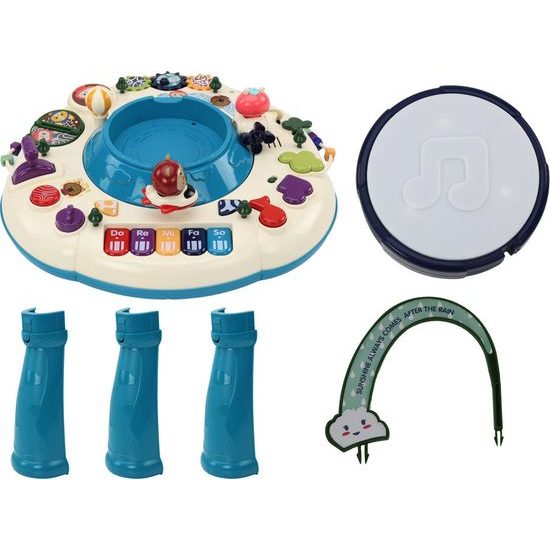 Interaktivní výukový stůl s klavírem a bubínkem, modrá