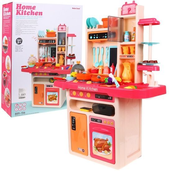 Doris dětská kuchyňka XXL se zvuky a tekoucí vodou - růžová