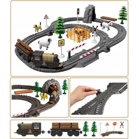 Doris vláčkodráha na baterie s příslušenstvím 66 dílků Electric Train