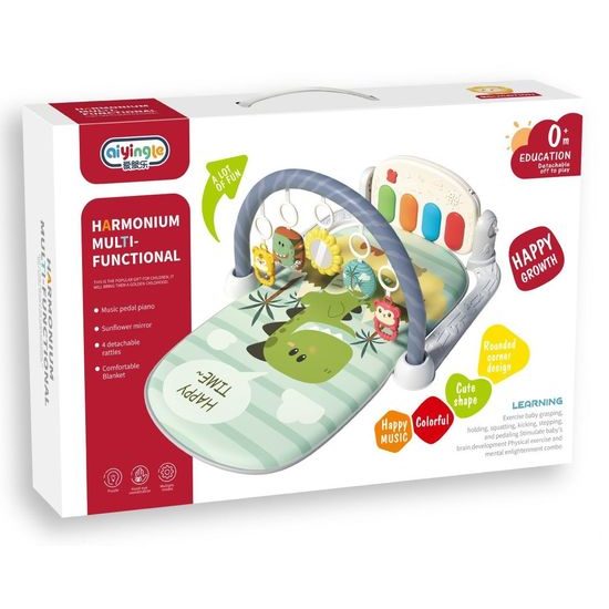 Dětská hrací deka s piankem Dinosaurus - zelená