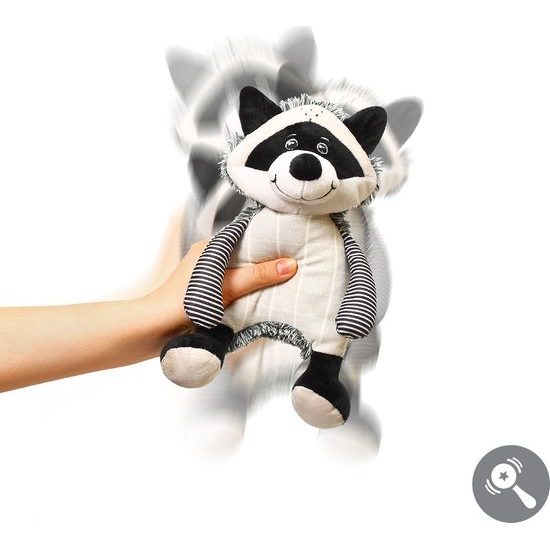 BabyOno Plyšová hračka s chrastítkem Racoon Rocky Mýval, černo-bílý