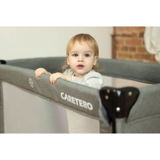 Dětská cestovní postýlka CARETERO ESTI se stahovací bočnicí black