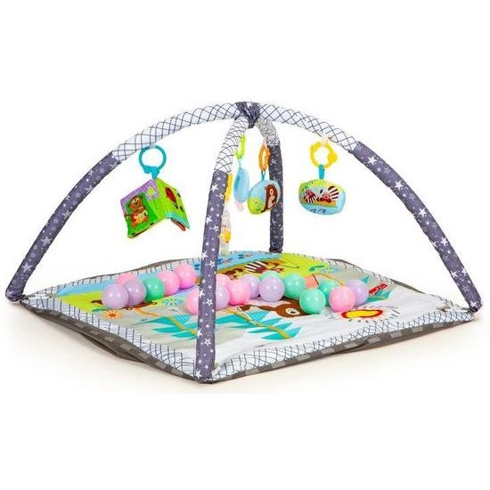 Ecotoys hrací deka 2v1 s 18 míčky Play Ball šedá