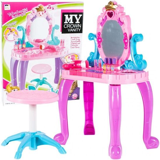 Dětský toaletní stoleček na baterie s příslušenstvím Crown Vanity