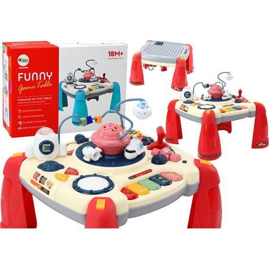 Interaktivní vzdělávací stůl s kolotočem s vesmírnými loděmi, červená