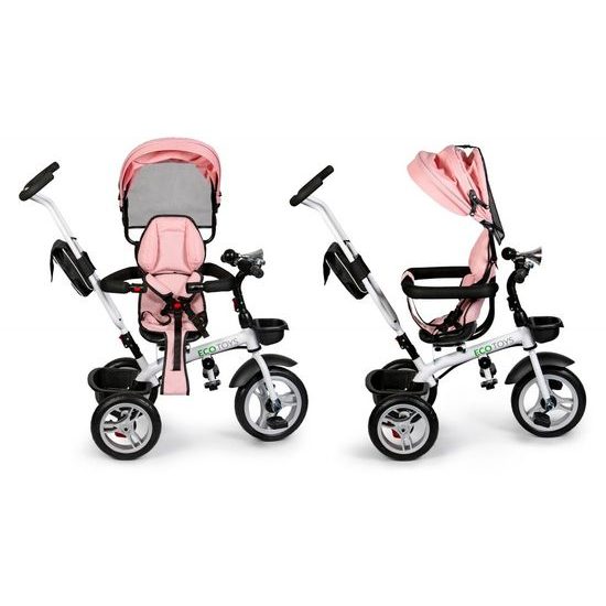 Ecotoys dětská tříkolka s otočným sedadlem 2v1 růžová