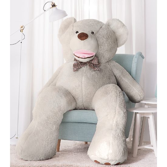 Plyšový medvěd Maty 190 cm XXL šedý