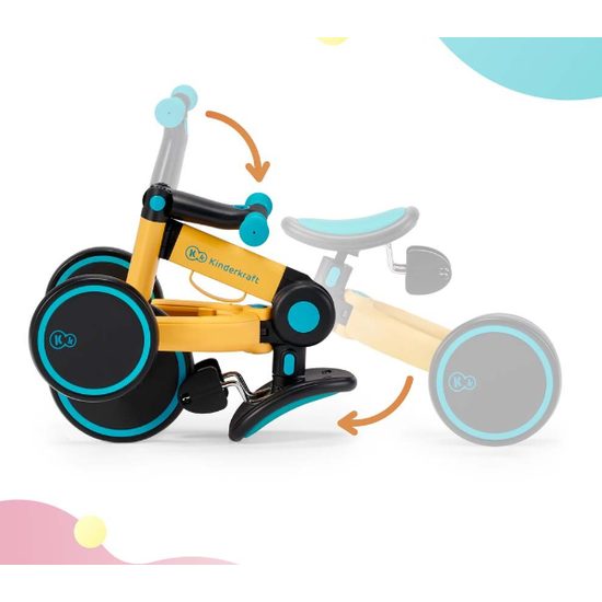 KINDERKRAFT 4TRIKE dětská skládací tříkolka 2v1 Sunflower Blue