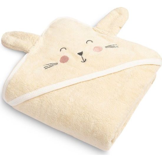 Dětská osuška s kapucí Králíček 90x90cm ecru