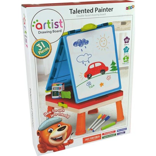 Magnetická tabule 3v1 -modrá