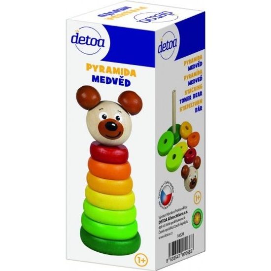 Dřevěná Pyramida medvěd 8ks