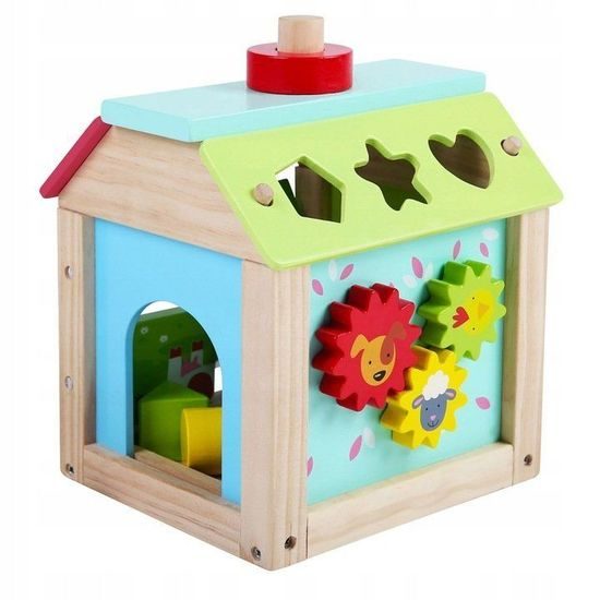 Ecotoys dřevěná edukační kostka se zvukem