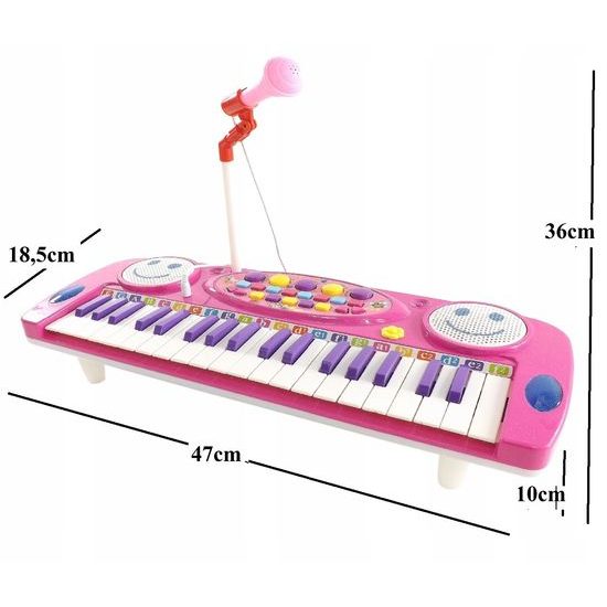 Dětské elektronické klávesy s mikrofonem a nahráváním Music Keyboard růžové