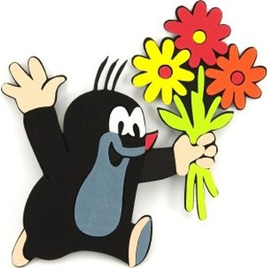 Krtek pěnová dekorace - mix 3 druhy