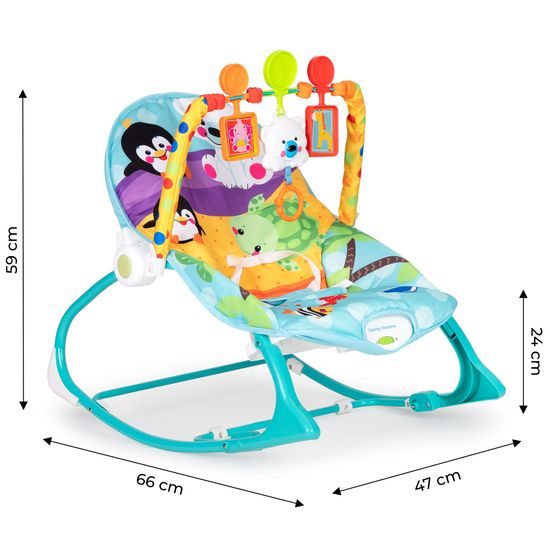 Ecotoys kojenecké lehátko 3v1 s vibracemi Baby Calm modré