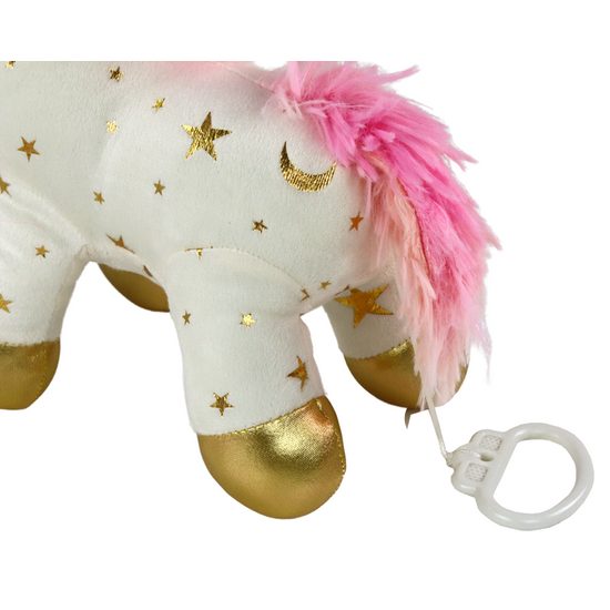 Plyšový jednorožec s miminkem a melodií Baby Kiddo - krémový