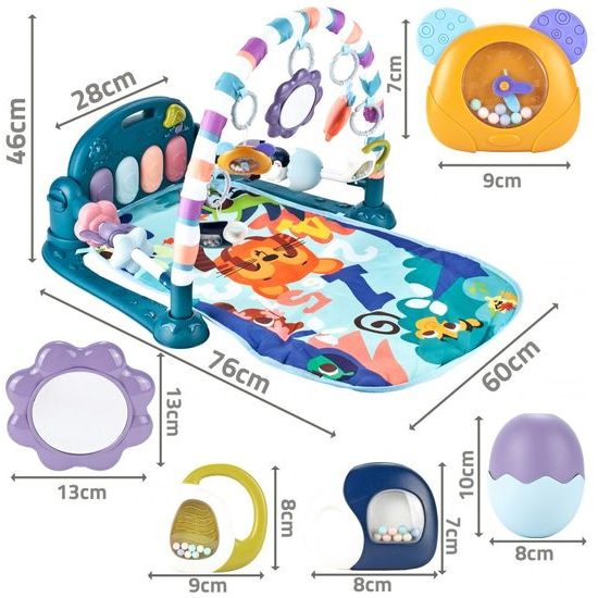 Hrací deka s piankem Tygřík - modrá