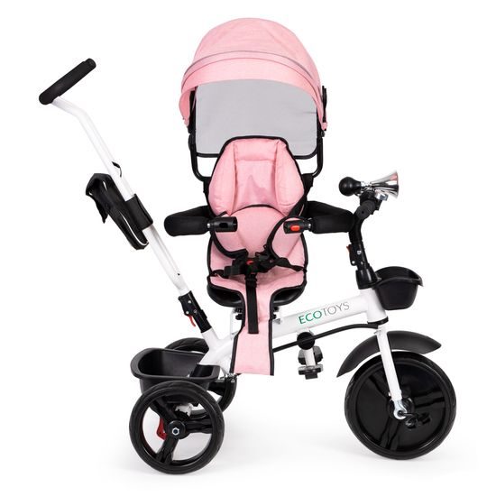 Ecotoys dětská tříkolka s otočným sedadlem S-Trike růžová