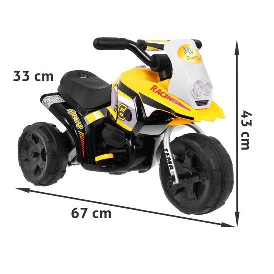 Majlo Toys dětská elektrická minitříkolka Sport Trike černo- žlutá