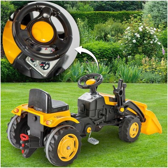 Dětský šlapací traktor s radlicí Active Pedal žlutý