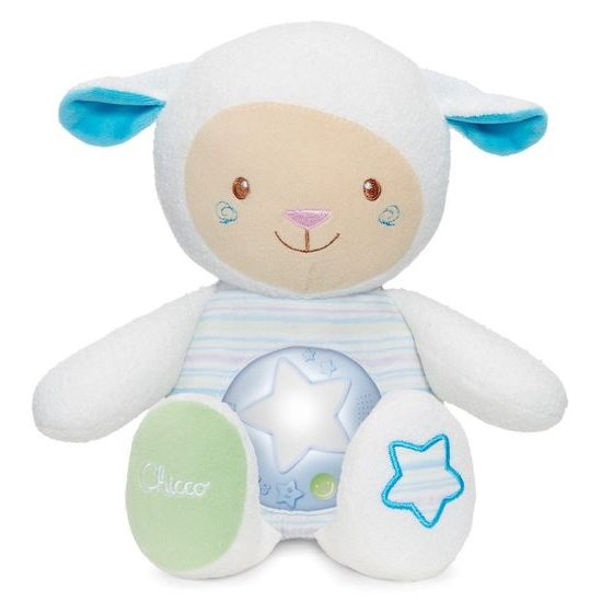 Chicco Ovečka s noční lampičkou, melodiemi a nahráváním modrá