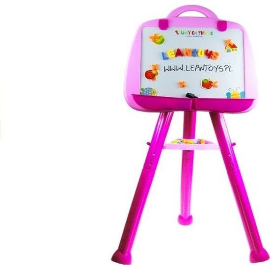 Velká magnetická tabule s písmeny a číslicemi růžová