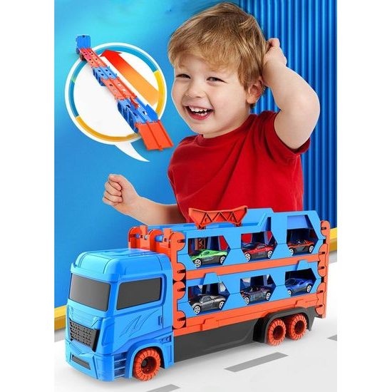 Nákladní auto se 6 autíčky a odpalovačem Orbital Car