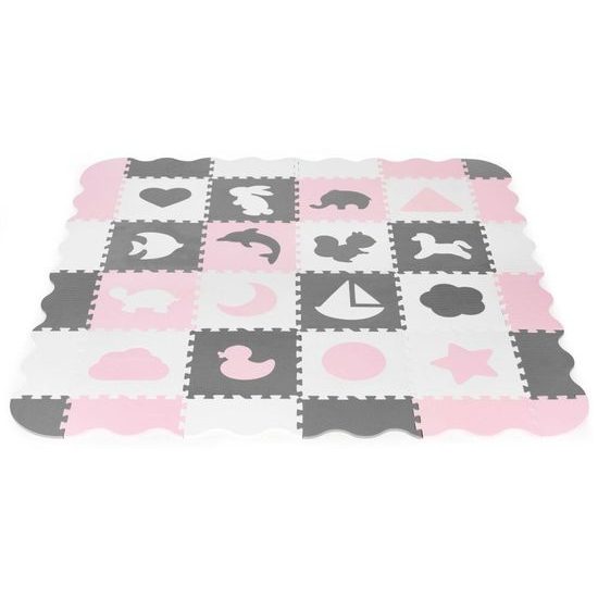 Ecotoys pěnová puzzle hrací deka Pink Puzzle 151 x 151 cm