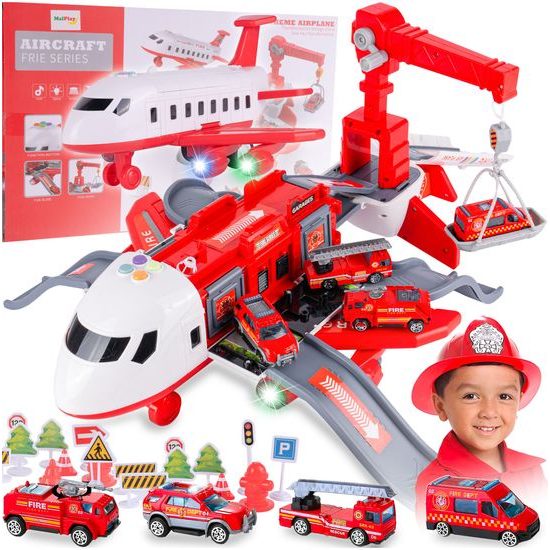 Interaktivní letadlo s autíčky, světly a zvuky DIY Airplane